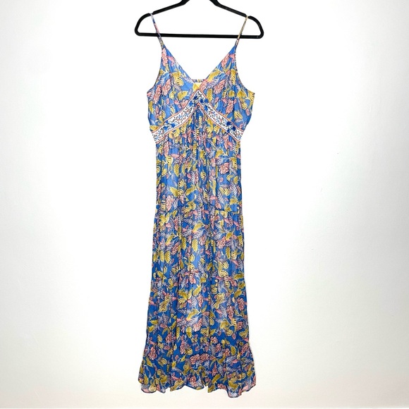 Anthropologie Blue Floral Maxi Dress - Picture 4 of 9